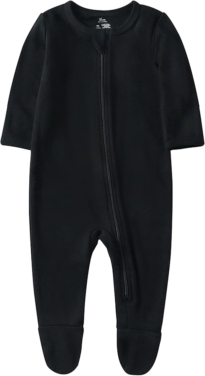 O2 BABY Baby Boys Girls Organic Cotton Zip-Front Sleeper Pajamas, Footed Sleep by O2BABY