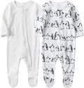 O2 BABY Baby Boys Girls Organic Cotton Zip-Front Sleeper Pajamas, Footed Sleep by O2BABY