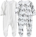 O2 BABY Baby Boys Girls Organic Cotton Zip-Front Sleeper Pajamas, Footed Sleep by O2BABY