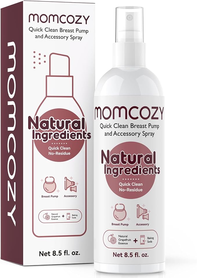 Momcozy Portable Breast Pump Cleaning Spray, Effective Milk Fat Removal & by Momcozy