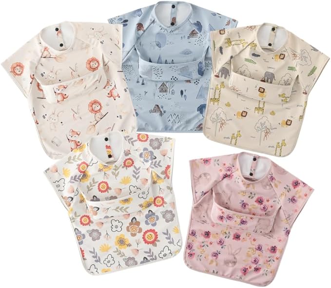GZMM Waterproof Baby Bibs, Infant Toddler Extra Cover Feeding Bib - Image 8