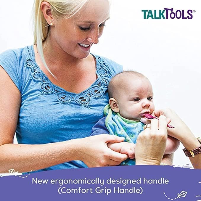TalkTools Smooth Magenta Spoons | Provides oral awareness during feeding | - Image 4