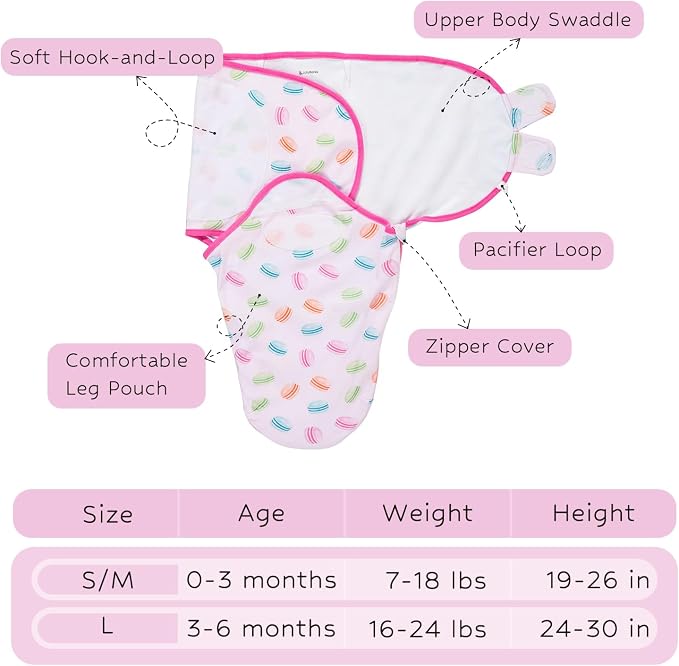 LollyBanks Baby Swaddles 100% Organic Cotton, 3-6 Months Baby Girl Swaddles - Image 6