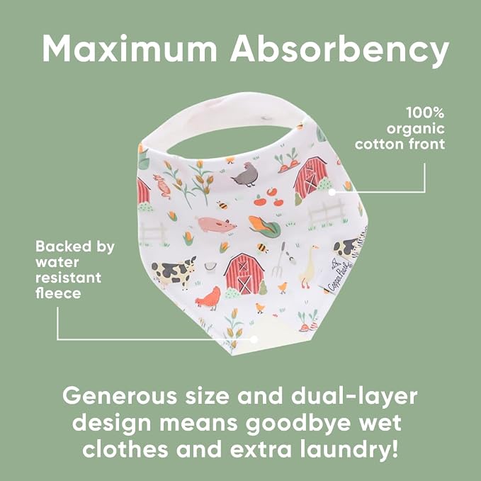 Copper Pearl 4 Pack Soft Cotton Baby Bibs - Image 2