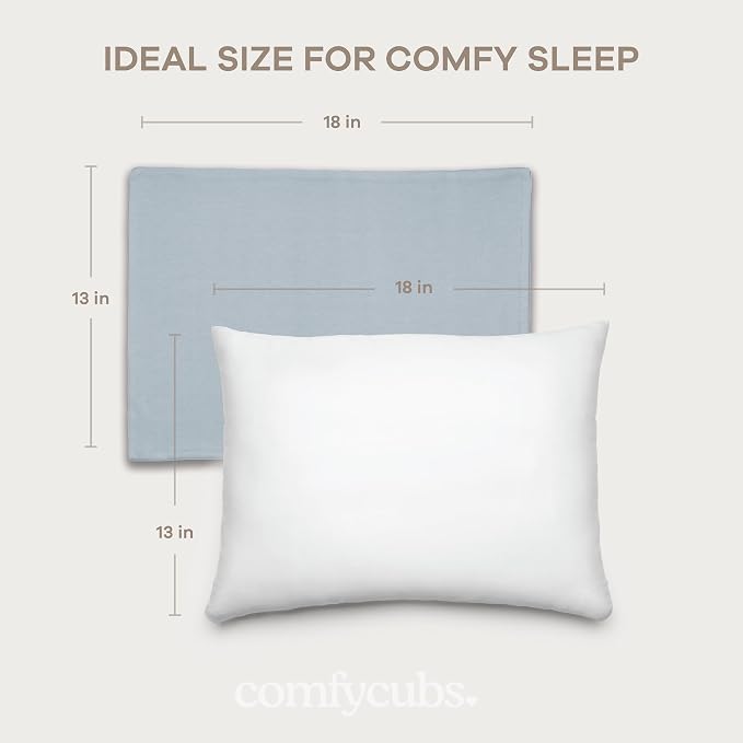 Comfy Cubs Toddler Pillow with Cotton Pillowcase, 13 x 18 in - Image 3