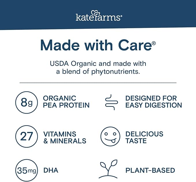 KATE FARMS Organic Kids Nutrition Vanilla Shake, 8g Protein, 27 Vitamins and - Image 5