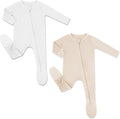 HAPIU Rayon from Bamboo Baby Footed Pajamas, 2 Way Zipper YKK, Footie by HAPIU