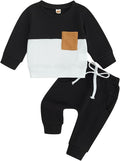 Toddler Baby Boy Fall Clothes Waffle Outfit Long Sleeve Color Blocking by Fufuriprefer