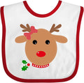 inktastic Girl Reindeer Baby Bib by Inktastic