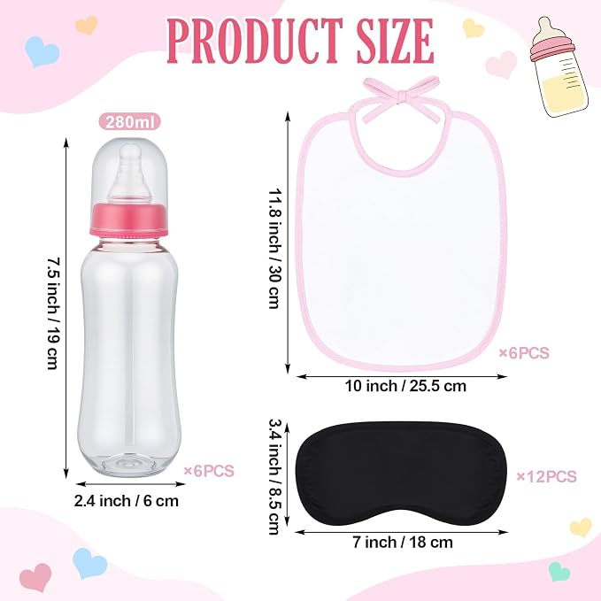 Leinuosen 24 Pcs Baby Shower Blindfold Feeding Game Set Include 6 Plastic Chug - Image 2