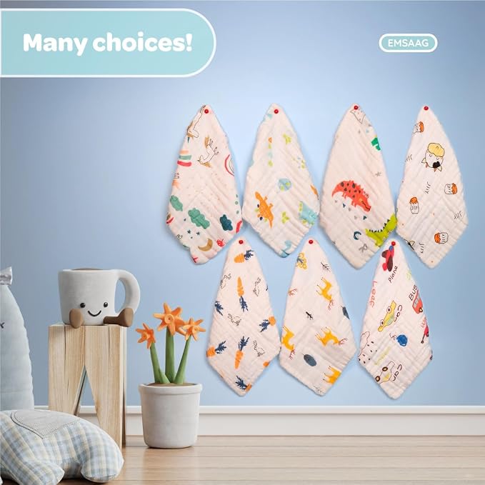 Muslin Baby Washcloths Pack of 7-Soft Sweat Cloths - Image 6