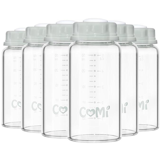 COMI Natural Glass Baby Bottle, Standard Neck Breastmilk Storage Bottle by COMI