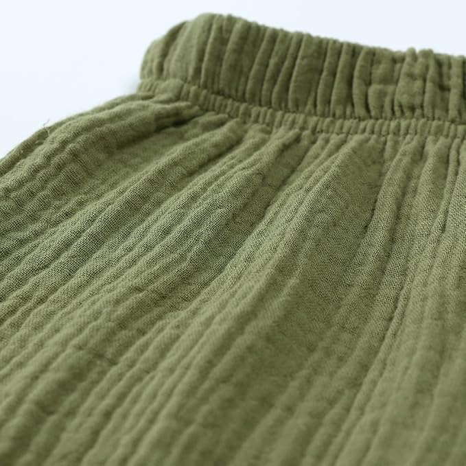 MYGBCPJS Baby Boys Girls Cotton Linen Trousers Kids Casual Ankle Pants Loose - Image 4
