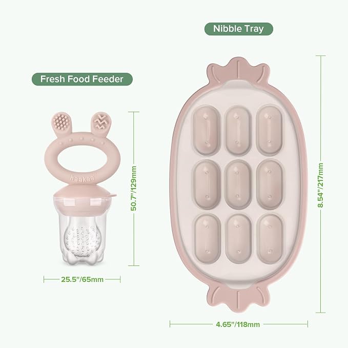Haakaa Baby Fruit Food Feeder & Silicone Freezer Nibble Tray Combo - Image 8