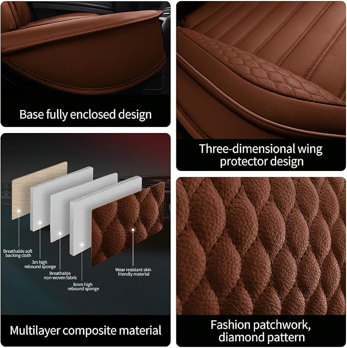 Leather Car Seat Covers for Toyota Corolla 2006-2024, Car Seat Covers Full Set - Image 5