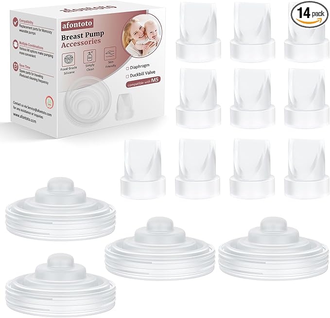 14PCS Breast Pump Parts, M5 Breast Pumps Replacement Accessories Breastfeeding by afontoto