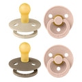 BIBS Pacifiers - Colour 4 Pack | Round Nipple Baby Pacifier | BPA Free Natural by BIBS