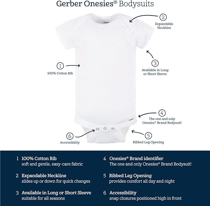 Gerber baby-boys 8-pack Short Sleeve Onesies Bodysuits - Image 6