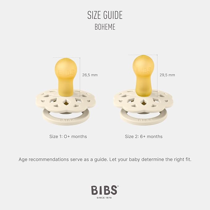 BIBS Boheme Pacifier 4-Pack. BPA Free Dummy Pacifier, Round Nipple. Natural - Image 3