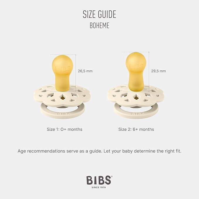 BIBS Boheme Soother 4-Pack | BPA Free Dummy Pacifier | Round Nipple | Natural - Image 3