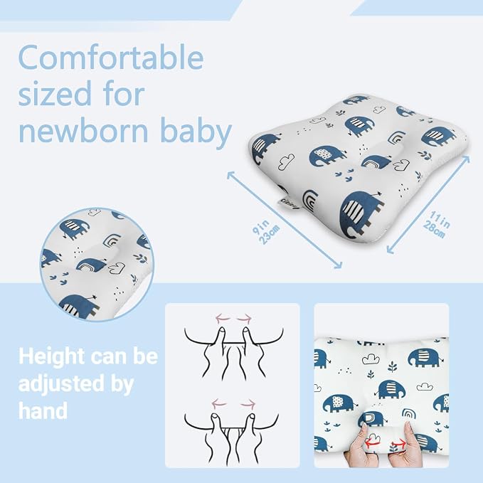 Unisex Soft and Breathable Baby Pillow 100% Organic Cotton Machine Washable - Image 5