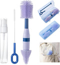 Travel Bottle Brush, 6-in-1 Portable Travel Bottle Cleaner Kit by AnivonaDirect