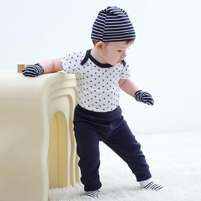 Baby Bodysuit and Pant Set 10-pcs Cotton Soft Newborn Boy Girl Clothes Outfits - Image 6