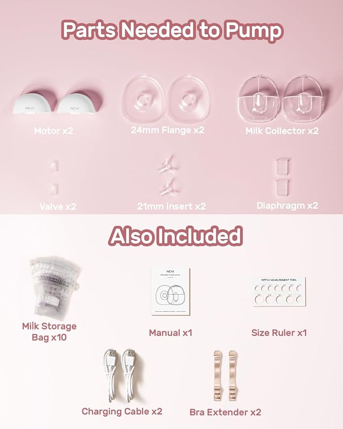 NCVI Wearable Hands Free Breast Pump, 4 Modes & 9 Levels - Image 7