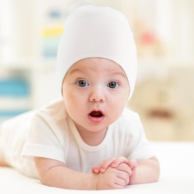 DRESHOW BQUBO 8 Pack Unisex Baby Beanie Hat Infant Toddler Kid Hats Baby Soft - Image 2