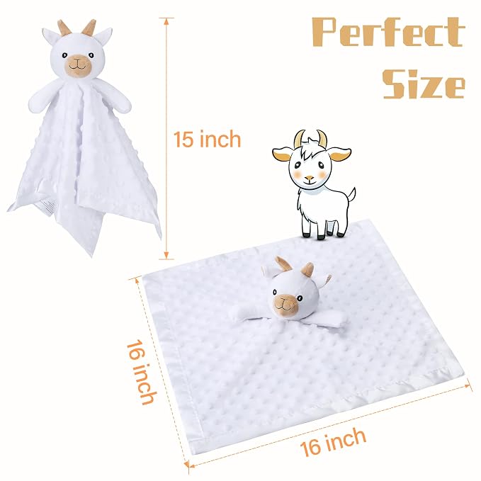 Pro Goleem Goat Loveys for Babies, Soft Security Blanket Baby Snuggle Toy - Image 5