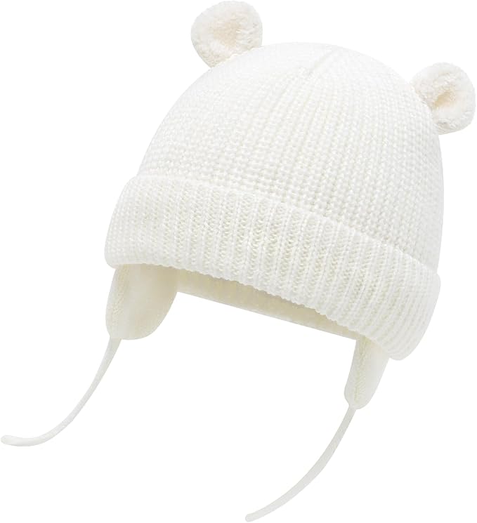 Duoyeree Cozy Baby Beanie with Earflaps and Fleece Lining - Image 3