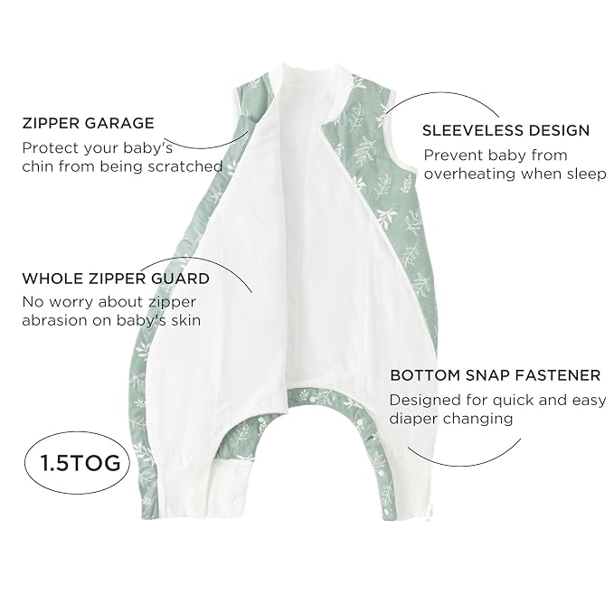 Duomiaomiao 1.5 TOG Toddler Sleep Sack 24-36 Months 100% Cotton Four Season - Image 2