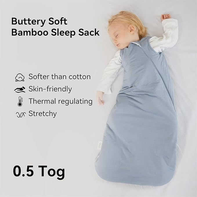 BubblePanda Rayon Made from Bamboo Sleep Sack 2t-3t 0.5 Tog Soft Lightweight - Image 2