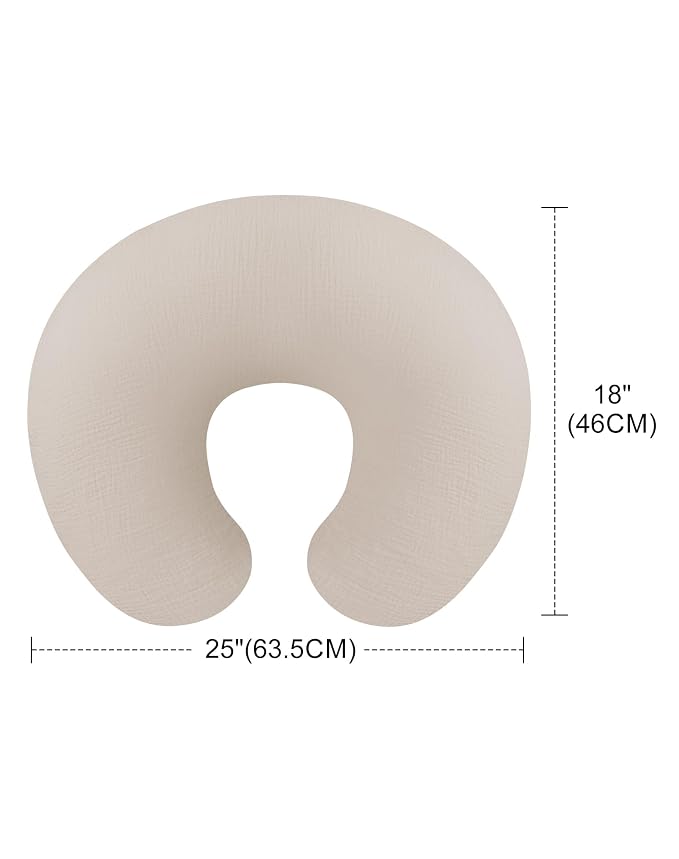 Nursing Pillow Covers 2 Pack, Muslin Nursing Cover - Image 2