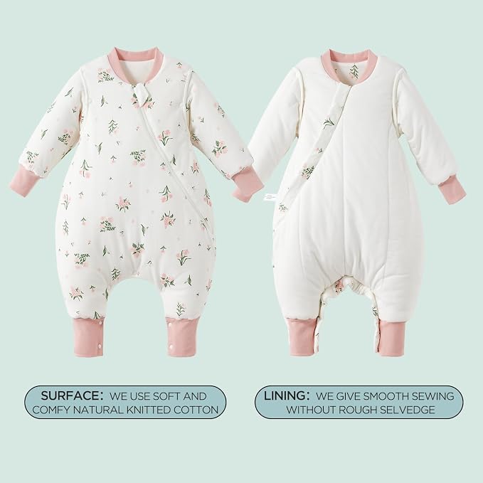 Duomiaomiao 3.5 TOG Toddler Sleep Sack 12-24 Months 100% Cotton Winter Side - Image 5
