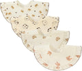 Nishine 4 pcs Unisex Baby Muslin Bandana Drool Bibs 360 Degree Rotatable Cotton by Nishine