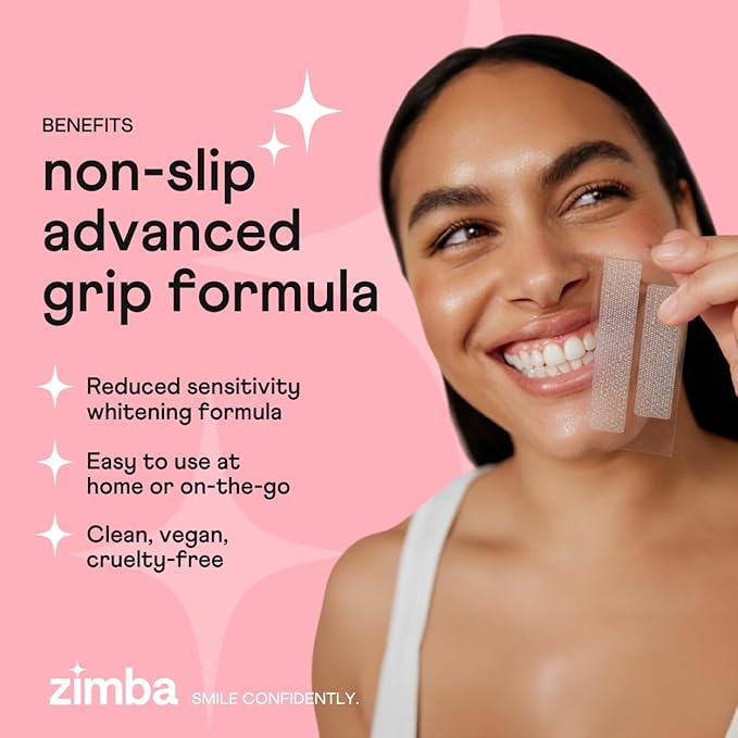 Zimba Strawberry Flavored Teeth Whitening Strips | Vegan, Enamel Safe Hydrogen - Image 4