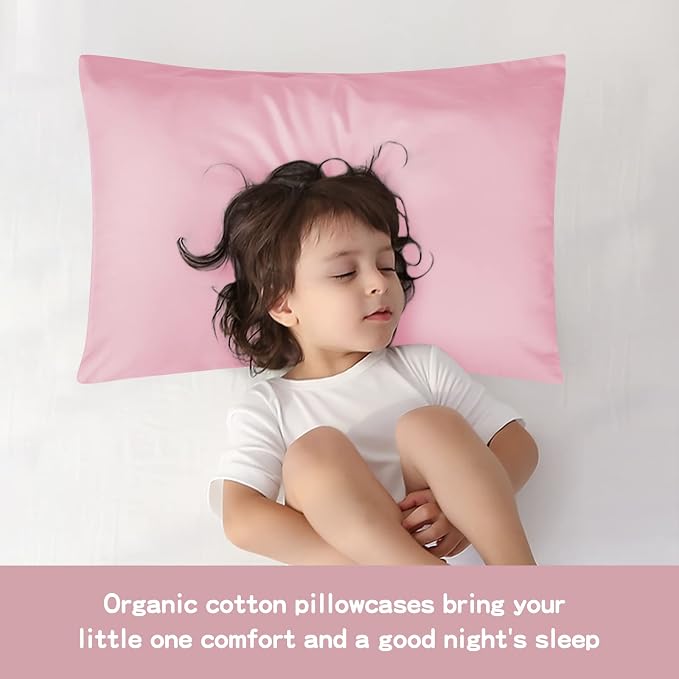 Organic Cotton Toddler Pillowcase 2 Pack, 14 x 20 Travel Pillow Case Cover - Image 5