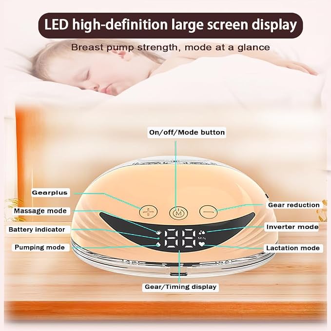 Wearable Breastfeeding Pump, 4 Modes12 Levels, Hands Free Breast Pump, Portable - Image 3