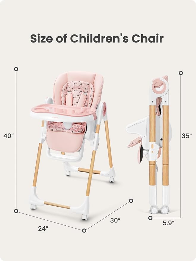 Foldable High Chair with Soft Cushion, High Chairs - Image 5