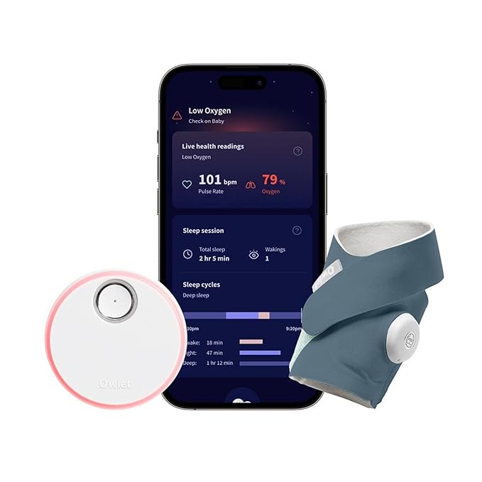 Dream Sock – Smart Wearable Baby Monitor, Infant Pulse Oximeter Tracks Oxygen & by Owlet