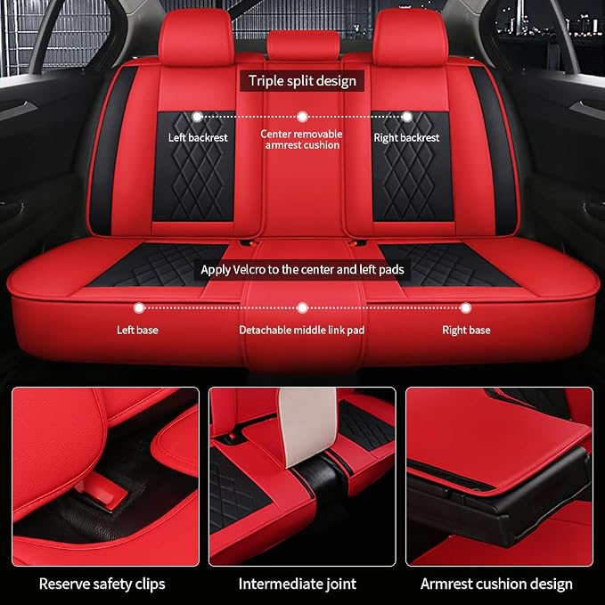 Leather Car Seat Covers for Volkswagen Atlas 2019-2023Waterproof, Breathable - Image 3