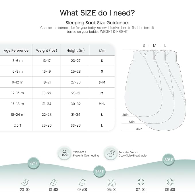 lulumoon Sleep Sack Muslin for Baby: Cotton Wearable Blanket for 3-9 Months - Image 6
