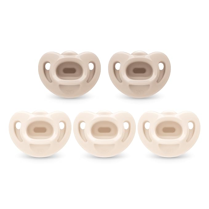NUK 100% Silicone Comfy Orthodontic Pacifiers, 0-6 Months, Neutral Fashion by NUK
