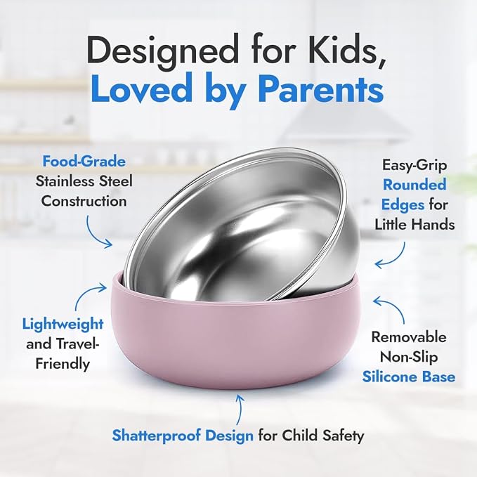 4 Pack Stainless Steel Bowls for Kids - Image 4