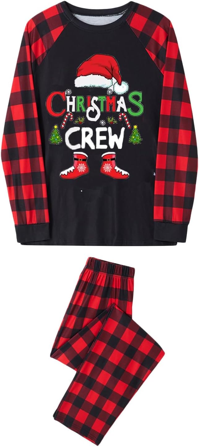 Awoscut Christmas Family Matching Pajamas Christmas Pjs Holiday Nightwear - Image 3