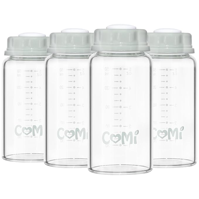 COMI Natural Glass Baby Bottle, Standard Neck Breastmilk Storage Bottle by COMI