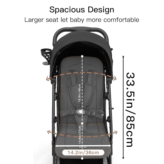 Compact Fold Baby Stroller, Lightweight Travel Toddler Stroller - Image 4