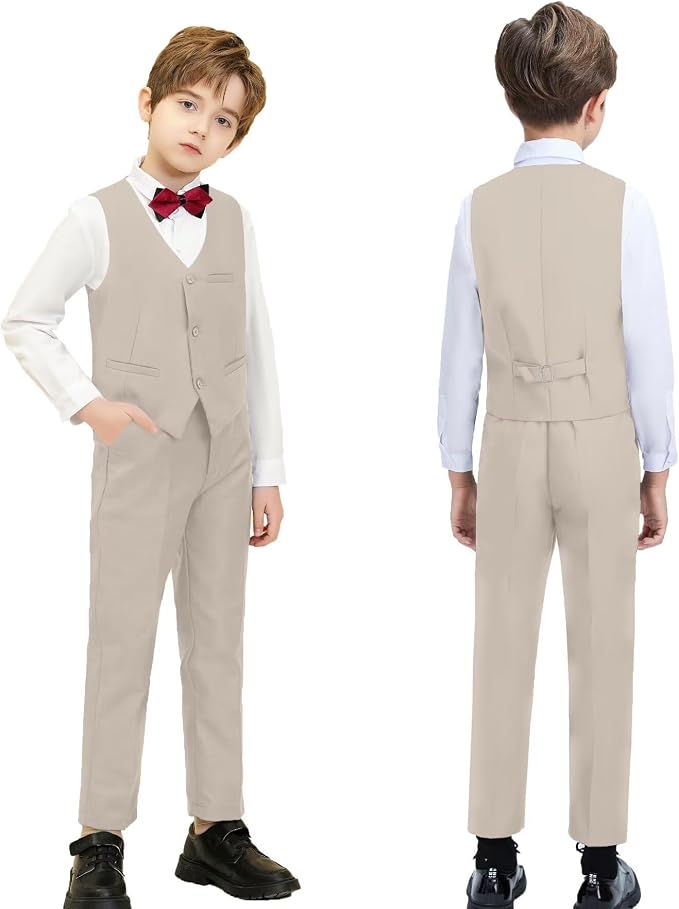 Boys Suit Set Slim Fit Kids Formal Suits Toddler Tuxedo Wedding Prom Classic - Image 6