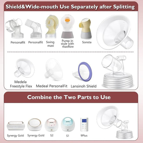 2 Packs 15mm Flange Set, Updated Soft Rim Shield and Wide Mouth Base Connector - Image 2